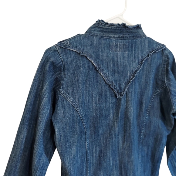 Wrangler Blues Denim Long Sleeve Western Top - Picture 5 of 7